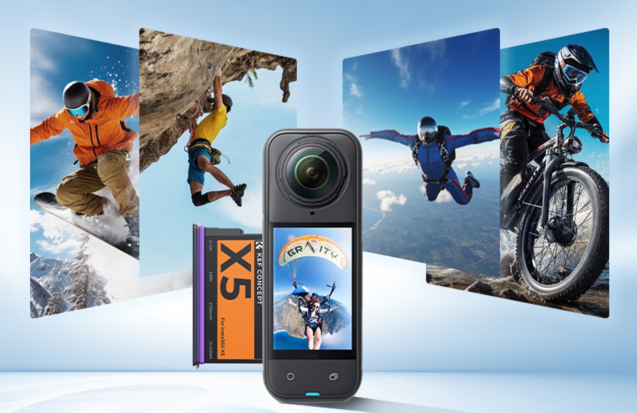 KF Concept baterie a LCD nabíjecí pouzdro určené pro Insta360 X5